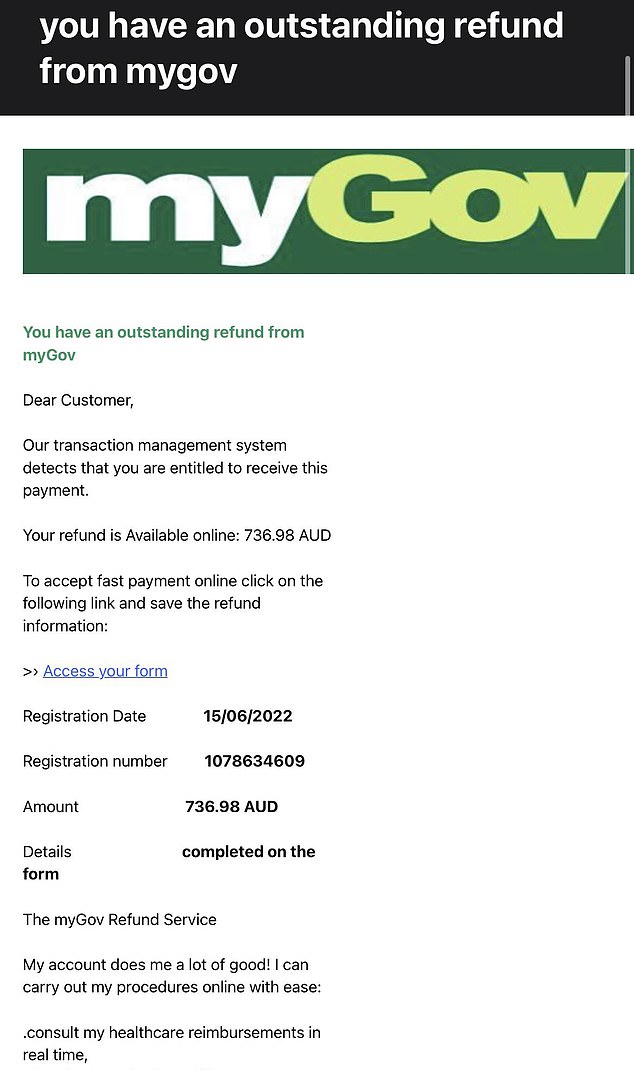 Tax Refund Email From Mygov
